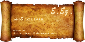 Sebő Szilvia névjegykártya